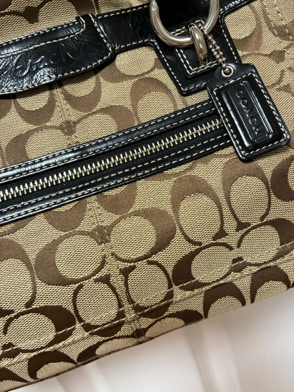 Authentic Coach Penelope Signature Satchel F14696 Khaki EXCELLENT CONDITION!! - Picture 3 of 14